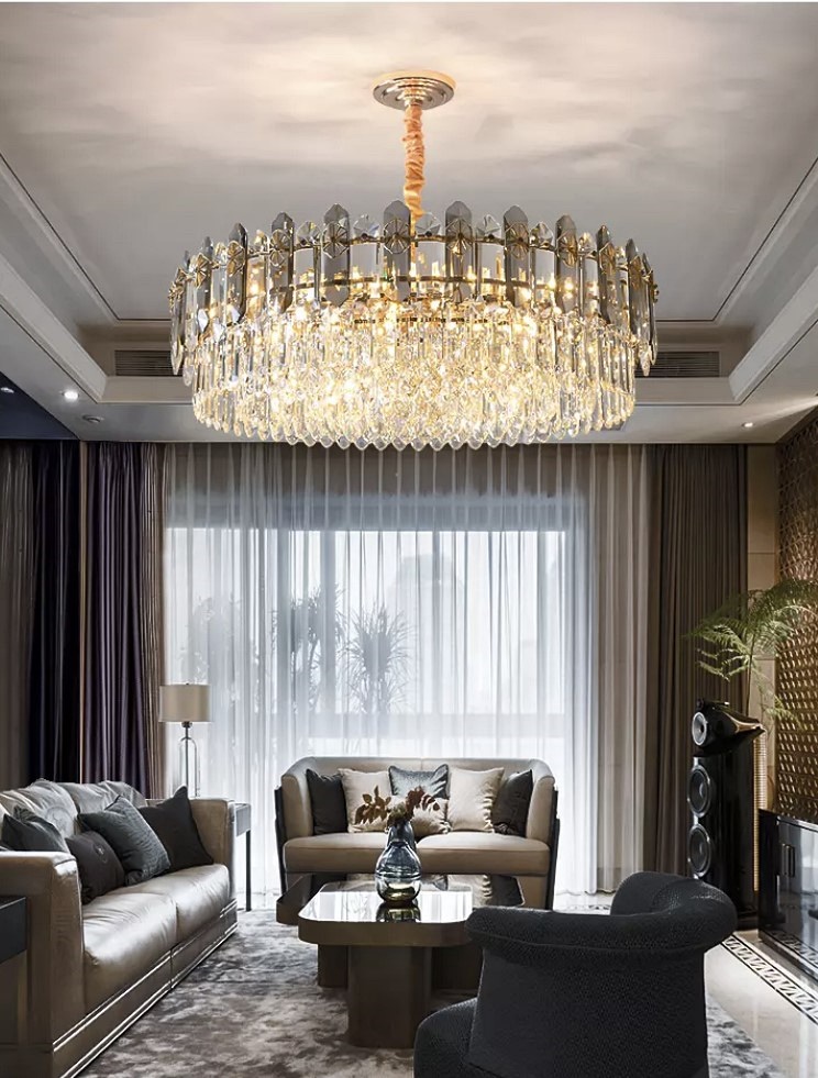 Elkon Gold Sarı Taşlı Modern Avize